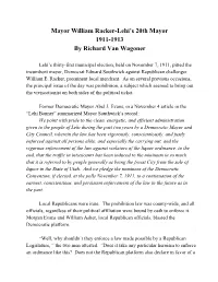 Mayor William Racker Biography