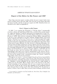 Report of the Editor for His Tenure and 1999*