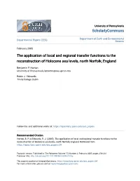 The Application of Local and Regional Transfer Functions to the Reconstruction of Holocene Sea Levels, North Norfolk, England
