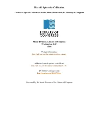 Harold Spivacke Collection [Finding Aid]. Library Of