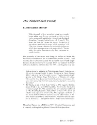 Has Tekhelet Been Found?