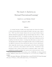 The Limits to Imitation in Rational Observational Learning∗