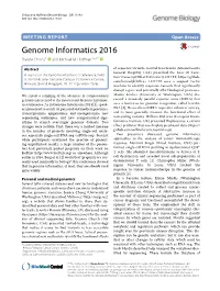 Genome Informatics 2016 Davide Chicco1 and Michael M