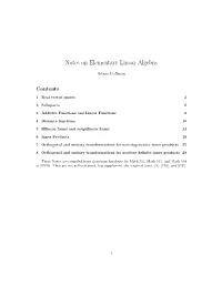 Notes on Elementary Linear Algebra