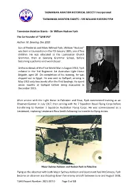 SIR WILLIAM HUDSON FYSH TAHS Report Number