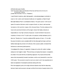 Structure, Composition and Biodiversity of the Forest Formations