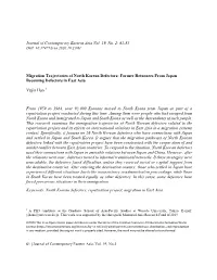 61-83 Migration Trajectories of North Korean Defectors