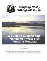 A Guide to Building and Managing Private Fish Ponds in Montana