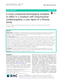 A Novel Compound Heterozygous Mutation in VARS2 in a Newborn