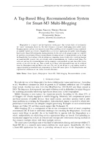 A Tag-Based Blog Recommendation System for Smart-M3 Multi-Blogging