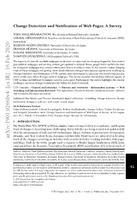 Change Detection and Notification of Web Pages: a Survey
