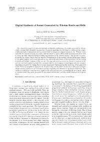 Digital Synthesis of Sound Generated by Tibetan Bowls and Bells