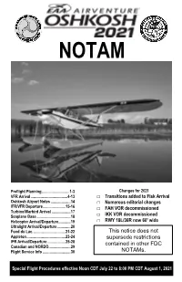 EAA Airventure Oshkosh 2021 NOTAM