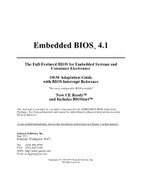 Embedded BIOS 4.1 For
