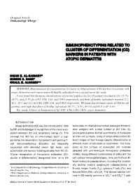 Immunophenotyping Related to Cluster of Differentiation (Cd) Markers in Patients with Atopic Dermatitis
