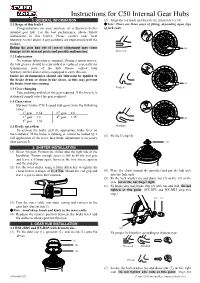 Instructions for C50 Internal Gear Hubs 1