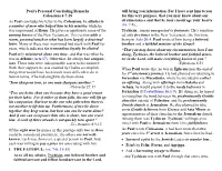Paul's Personal Concluding Remarks Colossians 4:7-18 As Paul