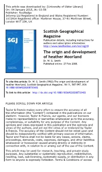 Scottish Geographical Magazine the Origin And