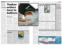 Tanker Orders Turn to Bulkers