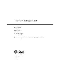 2 the VIS Instruction Set Pdist Instruction