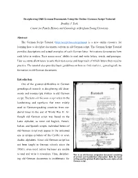 Deciphering Old German Documents Using the Online German Script Tutorial Bradley J