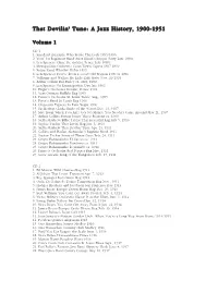 Devil Tune Song List- Final