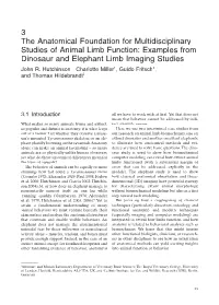 Examples from Dinosaur and Elephant Limb Imaging Studies John R