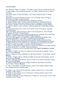 List of Participants