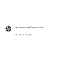 Maintenance and Service Guide HP Prodesk 400 G5 MT