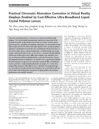 Practical Chromatic Aberration Correction in Virtual Reality Displays Enabled by Cost-Effective Ultra-Broadband Liquid Crystal Polymer Lenses