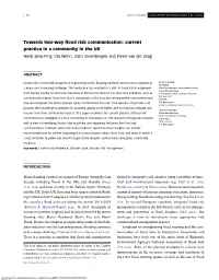 Towards Two-Way Flood Risk Communication