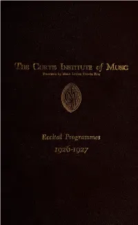 Recital Programs 1926-1927