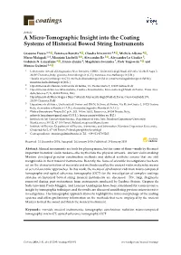 A Micro-Tomographic Insight Into the Coating Systems of Historical Bowed String Instruments