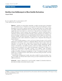 Azalides from Azithromycin to New Azalide Derivatives Stjepan Mutak