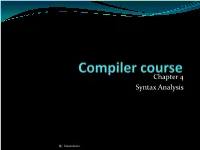 Chapter 4 Syntax Analysis