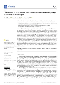 Conceptual Model for the Vulnerability Assessment of Springs in the Indian Himalayas