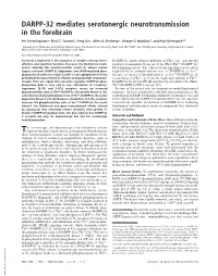DARPP-32 Mediates Serotonergic Neurotransmission in the Forebrain