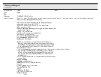 Finding Aid Report 02/06/2014