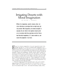 Irrigating Deserts with Moral Imagination by PETER J
