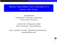 Markov Chain Monte Carlo Simulation of a System with Jumps