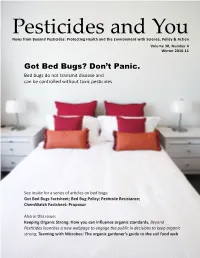 Pesticides and You News from Beyond Pesticides: Protecting Health and the Environment with Science, Policy & Action Volume 30, Number 4 Winter 2010-11