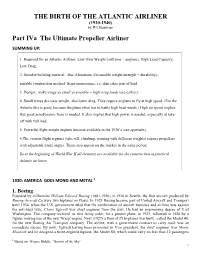 THE BIRTH of the ATLANTIC AIRLINER Part Iva The
