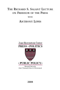 The Richard S. Salant Lecture