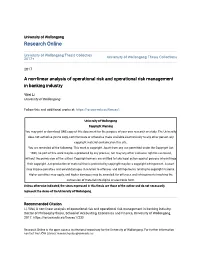 A Non-Linear Analysis of Operational Risk and Operational Risk Management in Banking Industry