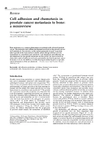 Cell Adhesion and Chemotaxis in Prostate Cancer Metastasis to Bone: a Minireview