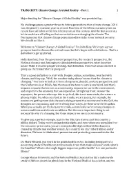 Climate Change: a Global Reality - Part 1 1