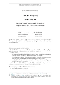 Cumbernauld) (Transfer of Property, Rights and Liabilities) Order 1996