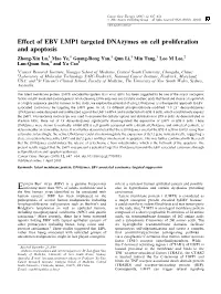 Effect of EBV LMP1 Targeted Dnazymes on Cell Proliferation And