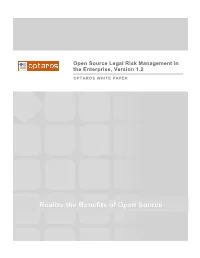 Open Source Legal Risk Management in the Enterprise, Version 1.2 - 2 of 7