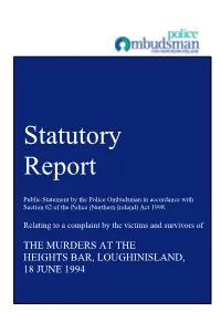 Statutory Report, Relating to a Complaint by the Victims And